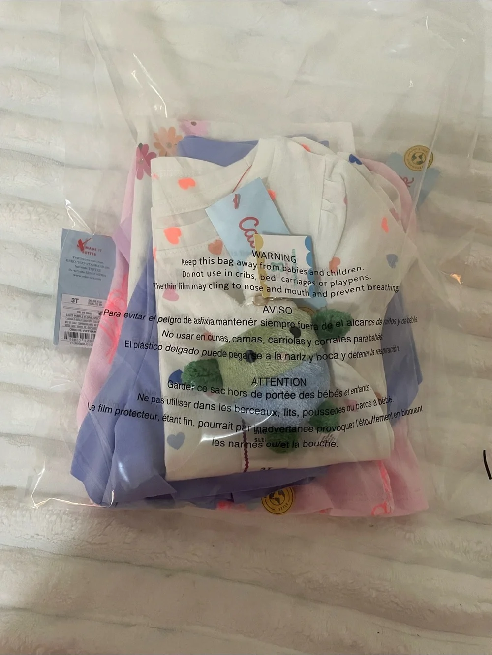 Pink Baby Dress and two t-shirt and two shorts for baby girls 3T is bundled